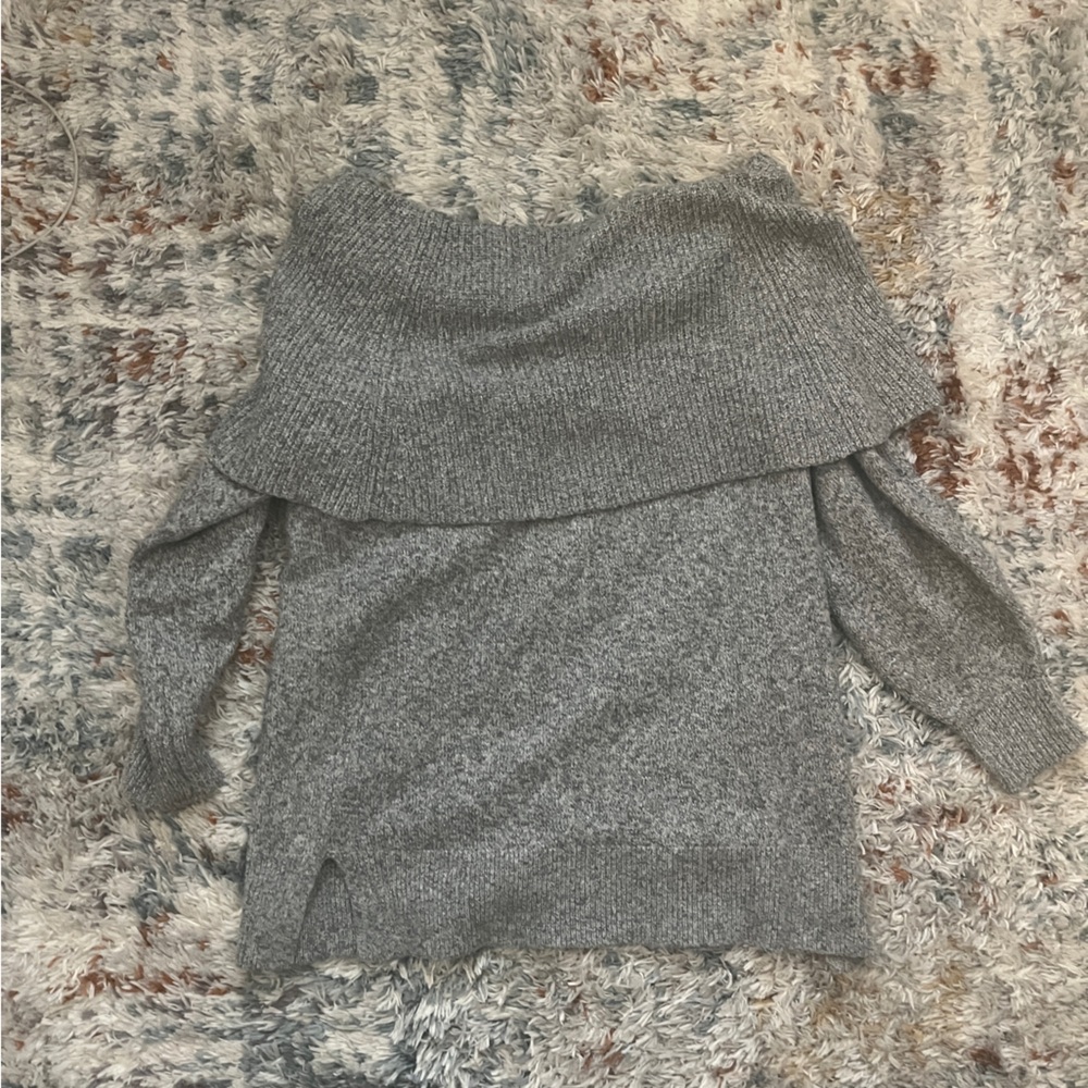 Loft Grey Off the Shoulder Sweater
